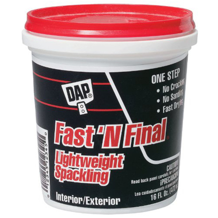 Dap Spackling Paste, 1 pt, Tub 12141